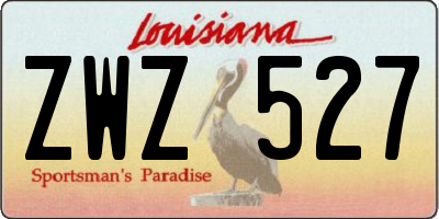 LA license plate ZWZ527