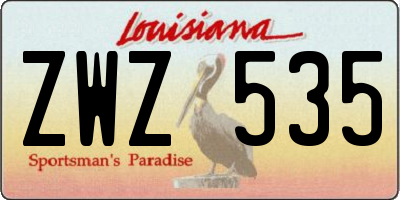 LA license plate ZWZ535