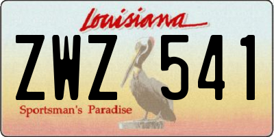 LA license plate ZWZ541