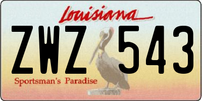 LA license plate ZWZ543