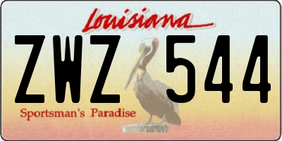 LA license plate ZWZ544