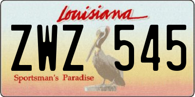 LA license plate ZWZ545