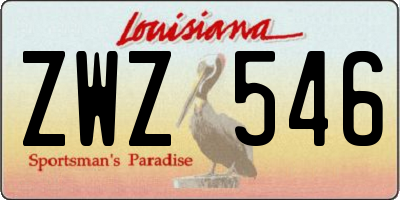 LA license plate ZWZ546