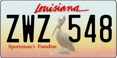 LA license plate ZWZ548