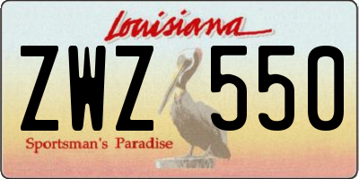 LA license plate ZWZ550