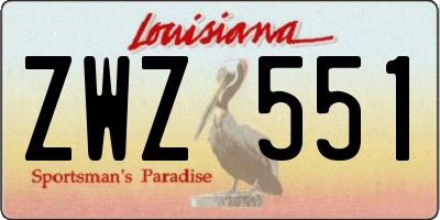 LA license plate ZWZ551