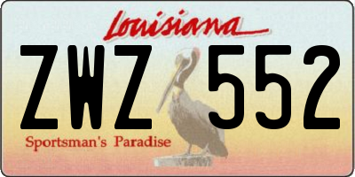 LA license plate ZWZ552