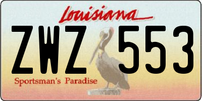 LA license plate ZWZ553