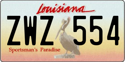 LA license plate ZWZ554