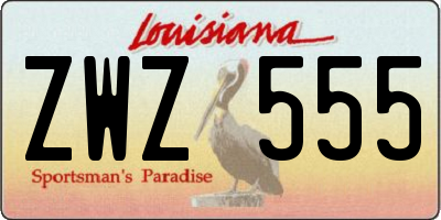 LA license plate ZWZ555