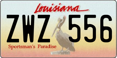 LA license plate ZWZ556