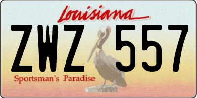 LA license plate ZWZ557