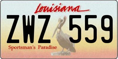 LA license plate ZWZ559