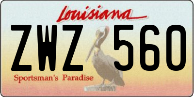 LA license plate ZWZ560