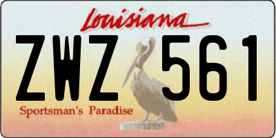 LA license plate ZWZ561