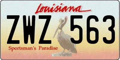 LA license plate ZWZ563