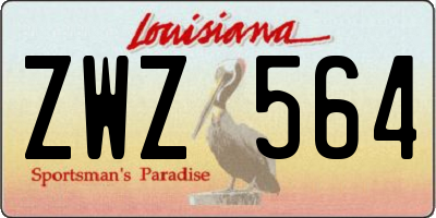 LA license plate ZWZ564