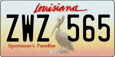 LA license plate ZWZ565