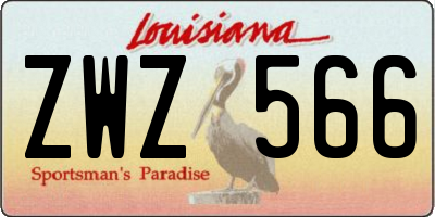 LA license plate ZWZ566