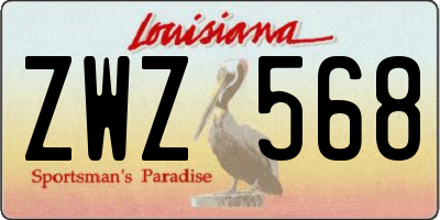 LA license plate ZWZ568