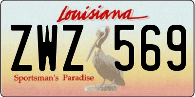 LA license plate ZWZ569