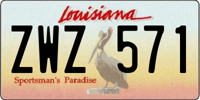 LA license plate ZWZ571