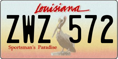 LA license plate ZWZ572