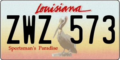 LA license plate ZWZ573