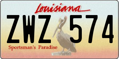 LA license plate ZWZ574