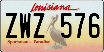 LA license plate ZWZ576