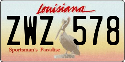 LA license plate ZWZ578