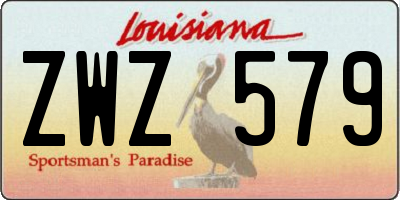 LA license plate ZWZ579