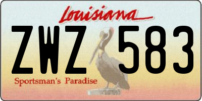 LA license plate ZWZ583