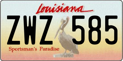 LA license plate ZWZ585