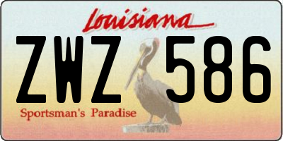 LA license plate ZWZ586