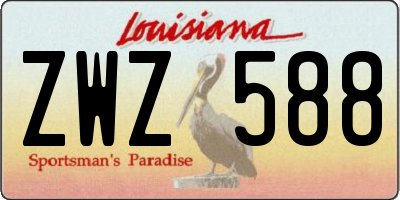 LA license plate ZWZ588