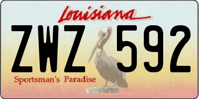 LA license plate ZWZ592