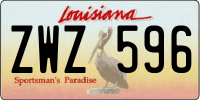 LA license plate ZWZ596