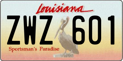 LA license plate ZWZ601