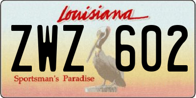 LA license plate ZWZ602