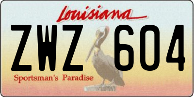 LA license plate ZWZ604