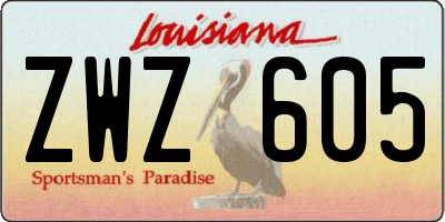 LA license plate ZWZ605