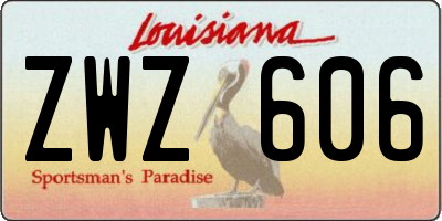 LA license plate ZWZ606