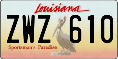 LA license plate ZWZ610