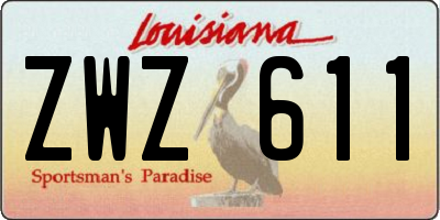 LA license plate ZWZ611