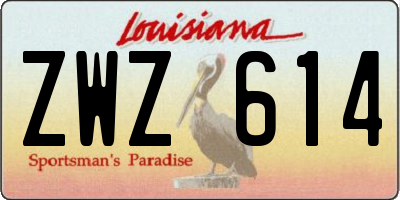 LA license plate ZWZ614