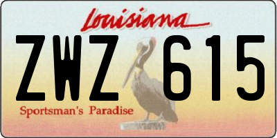 LA license plate ZWZ615