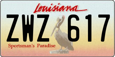 LA license plate ZWZ617