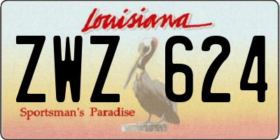 LA license plate ZWZ624