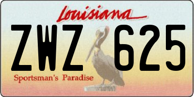 LA license plate ZWZ625